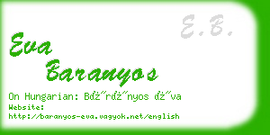 eva baranyos business card